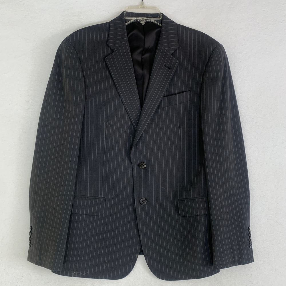 Armani Collezioni Suit Men 40R Grey Pinstripe Wool Blend Two Button Jacket - Picture 3 of 13